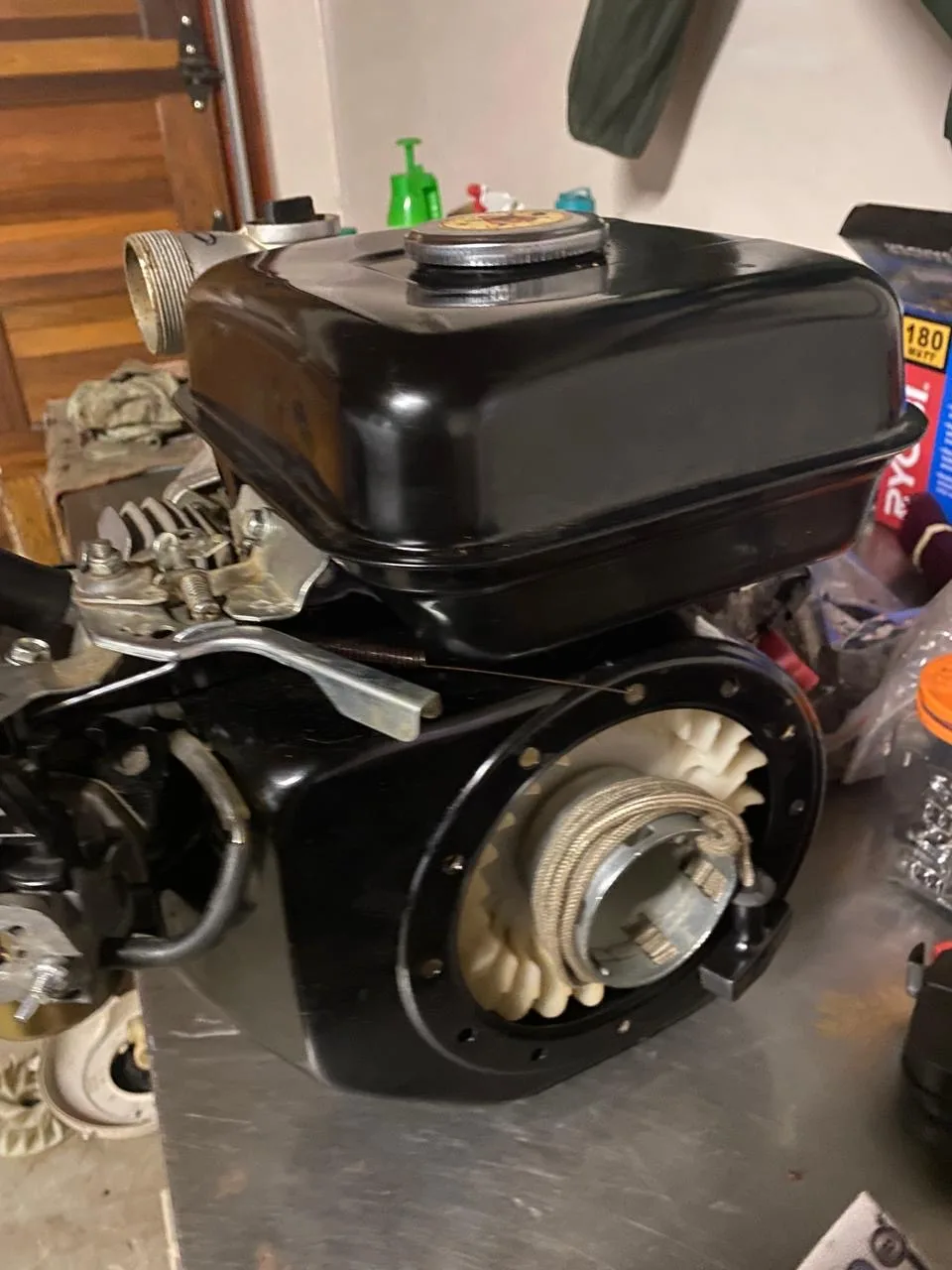 Leafblower engine stripped down for rebuild