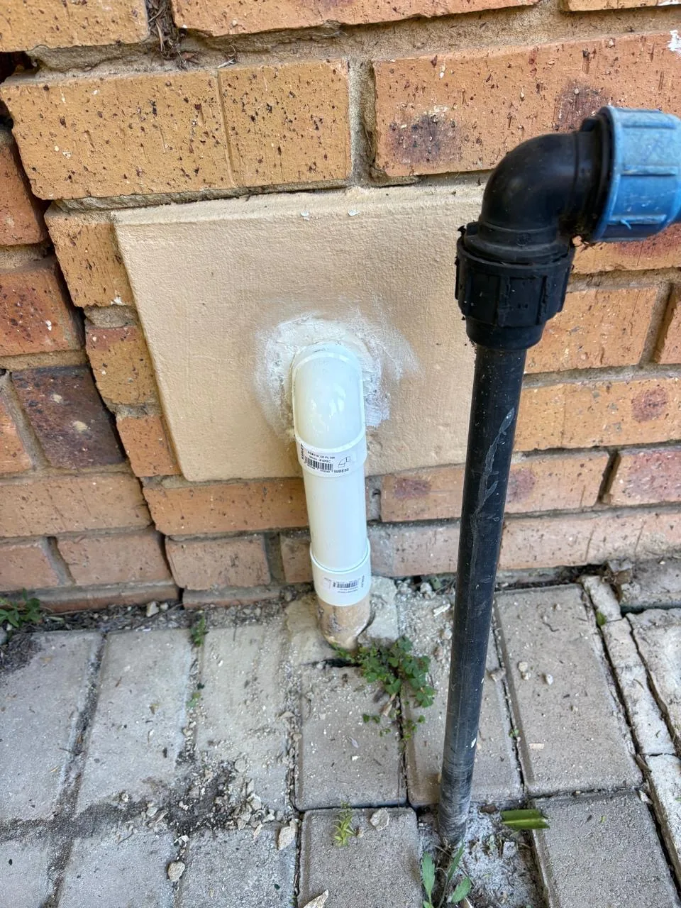 New PVC downpipe fitted